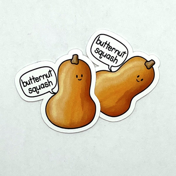 Cute Butternut Squash Vinyl Stickers