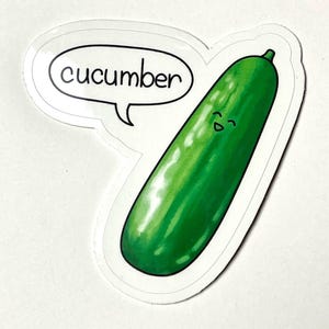 Cute Cucumber Vinyl Stickers