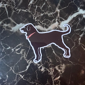 Black Labrador Puppy Glossy Vinyl Sticker