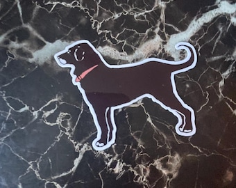 Black Labrador Puppy Glossy Vinyl Sticker