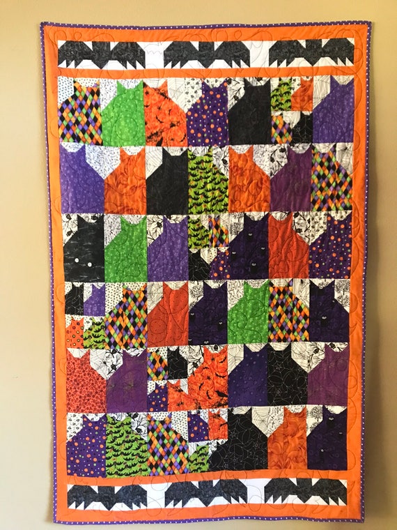 Cats and Bats halloween quilt