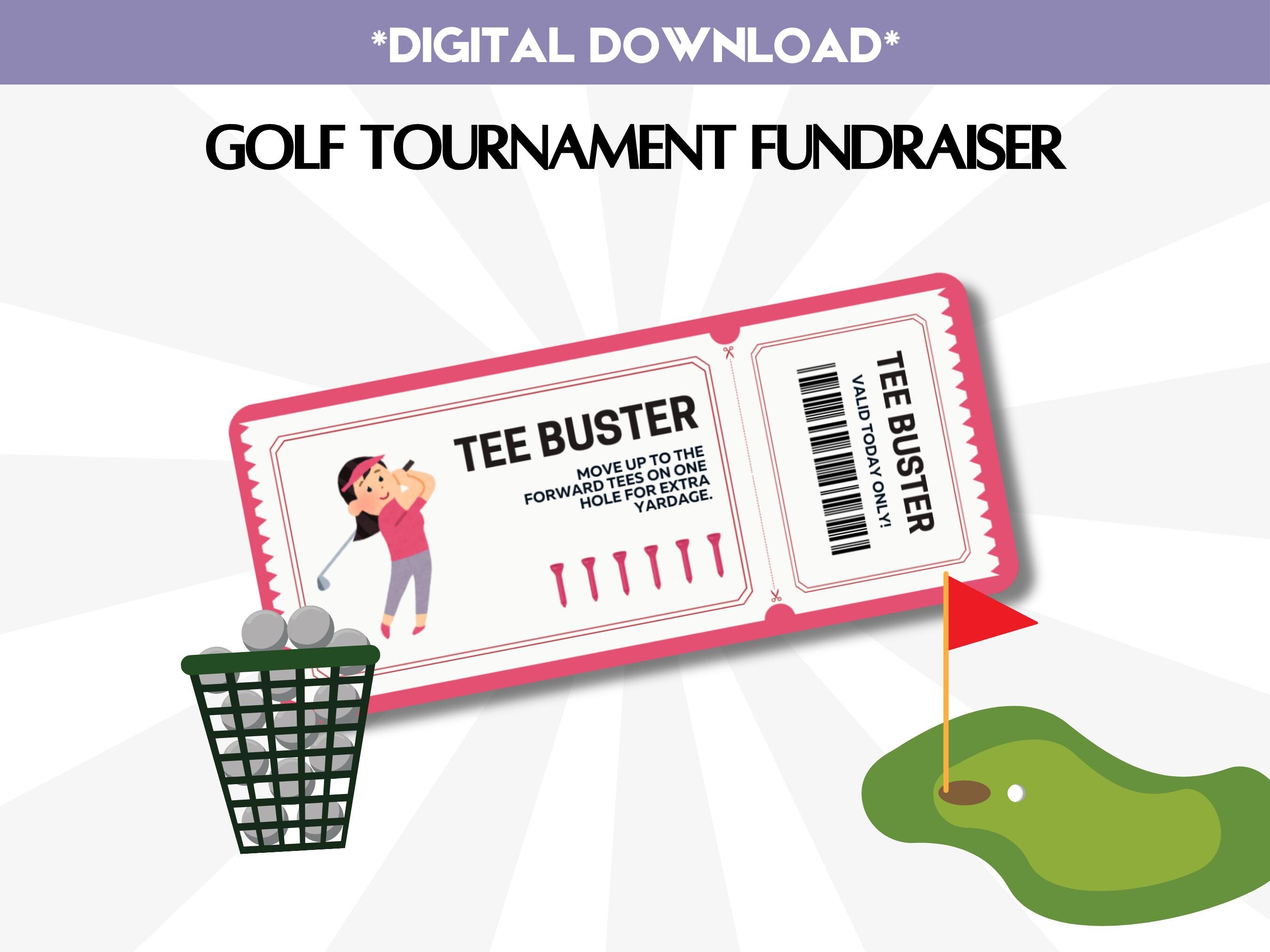 Tee Buster Non Profit Golf Tournament Fundraiser Coupon, Charity NonProfit Golf Event Fundraising Package