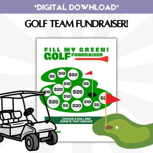 Golf Team Fundraiser, Fill My Green, College Sports Fundraising High School Golf Instant Download