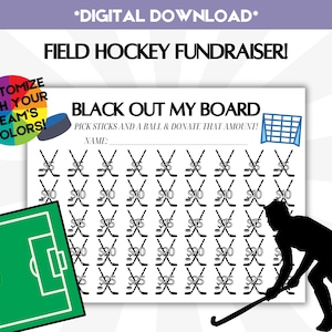 Recaudación de fondos del equipo de hockey sobre césped Black Out My Board 2 School Sports Clear the Board Descarga instantánea