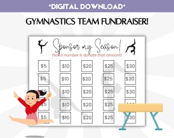Gymnastics Team Fundraiser, Black Out My Board Fundraising Template, Gymnast Team Clear the Board Instant Download