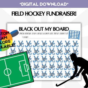 Recaudación de fondos del equipo de hockey sobre césped Black Out My Board 1 Deportes escolares Clear the Board Descarga instantánea