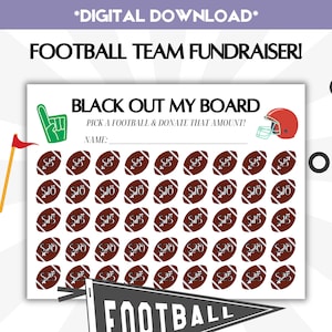 Football Team Fundraiser, Black Out My Board, School Sports Fundraising, Clear the Board Instant Download