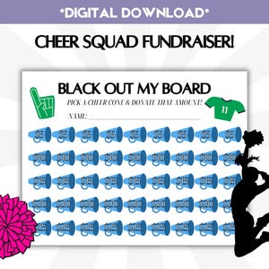 Cheerleading Team Fundraiser, Black Out My Board, Cheer Squad Fundraising Template, Clear the Board Instant Download