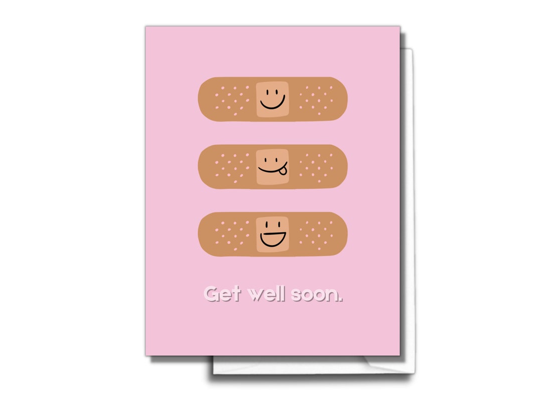 Get Well Soon Card Three Band Aid Buddies - Etsy