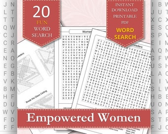 The Empowered Woman Word Searches | Engaging Puzzles for Women | Self-Care and Relaxation Printable Adult Puzzles