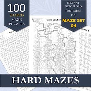 100 HARD Mazes for Adults - Extreme Difficulty, Volume 4 | Logic-Enhancing Challenges | Printable Maze PDF Download | Brain