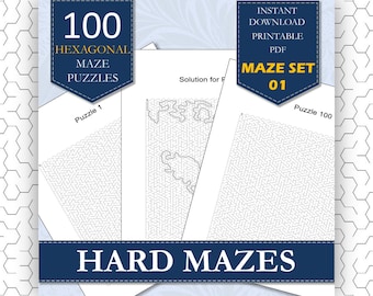 100 Laberintos Hexagonales: Laberintos Superdifíciles para Adultos (PDF)