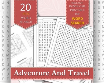 Travel and Adventure Word Searches | Engaging Puzzles for Women | Modern and Relaxing Word Journey