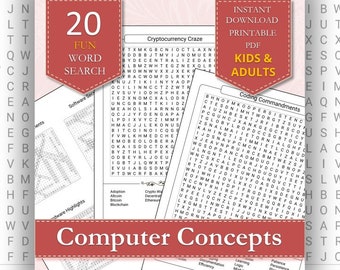 Computer Concepts Word Searches | Engaging Puzzles for All Ages | Technology Fun | Printable Adult Puzzles PDF
