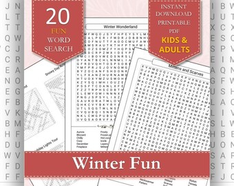 Winter Fun Word Search Collection (Printable PDF)