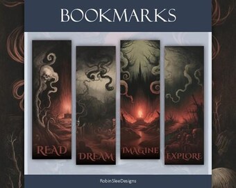 Marcapáginas de terror gótico: Láminas de arte oscuro victoriano (descarga digital)
