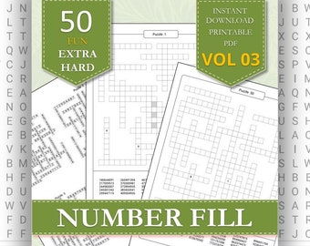 Rompecabezas para completar números / Colección de rompecabezas serios - Extremadamente difíciles - VOL 03 / PDF imprimible al instante