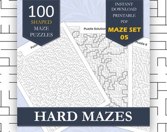 100 Complex Maze Puzzles for Adults - Harder Than Ever, Volume 5 | Strategic Brain Teasers | Printable Maze PDF Download | Brain