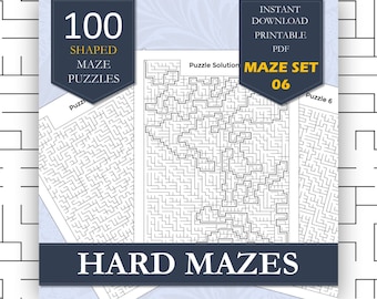 100 Perplexing Puzzle Mazes for Adults - Test Your Limits, Volume 6 | Intellectual Maze Games | Printable Maze PDF Download | Brain