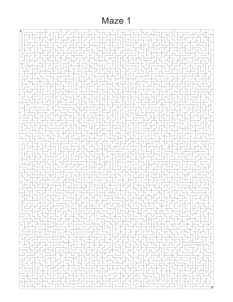 Printable Mazes for Adults - Hard Very Insanely Difficult 100 Mazes ...
