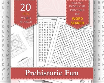 Printable Word Search Collection for Women | Dinosaur Discoveries & Natural History | Educational Puzzles for Adults