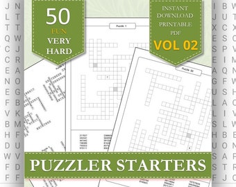 Iniciadores de rompecabezas: 50 desafíos numéricos de nivel difícil con una sola pista / Rompecabezas de relleno numérico / Muy difícil Vol02 / PDF descargable al instante