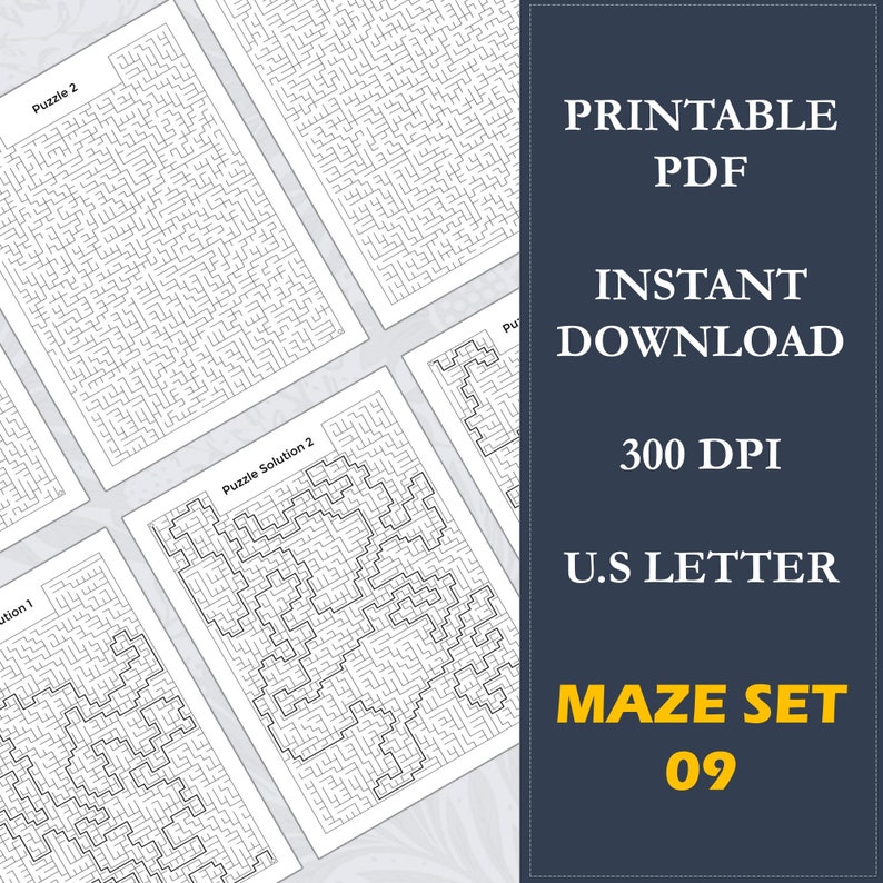 100 Hard Maze Puzzles for Adults: Final Frontier Vol. 9 (printable PDF ...