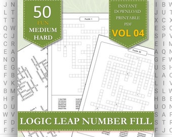Salto lógico: 50 acertijos numéricos - Dificultad media / Incluye sugerencias para principiantes / Descarga instantánea / Acertijos numéricos imprimibles / PDF