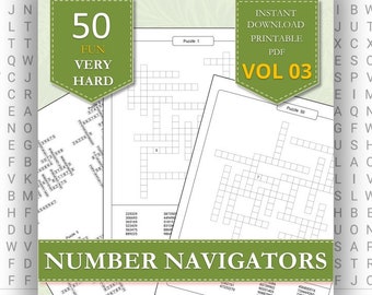 Navegadores numéricos: 50 acertijos de relleno numérico / Muy difícil Vol. 03 / Imprimir y jugar / PDF