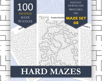 100 Labyrinthine Puzzles for Adults - Navigate the Complex, Volume 8 | Brain-Challenging Fun | Printable Maze PDF Download | Brain-Teasing