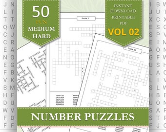 Brain Gym: 50 acertijos numéricos para mentes entusiastas / Acceso instantáneo / Acertijos numéricos imprimibles / PDF imprimible