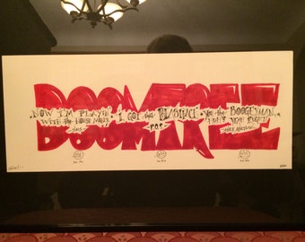 Doomtree -- handlettered name and lyric