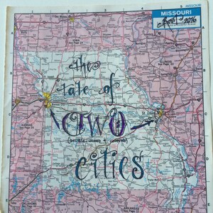 Antica mappa del Missouri -- "La storia di due città (doppio nome e confuse)"