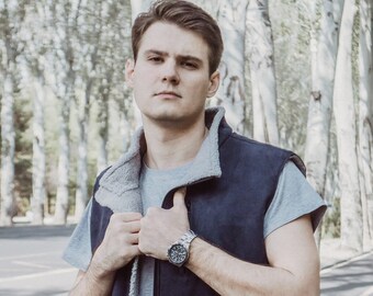 Men S Sheepskin Vest Etsy