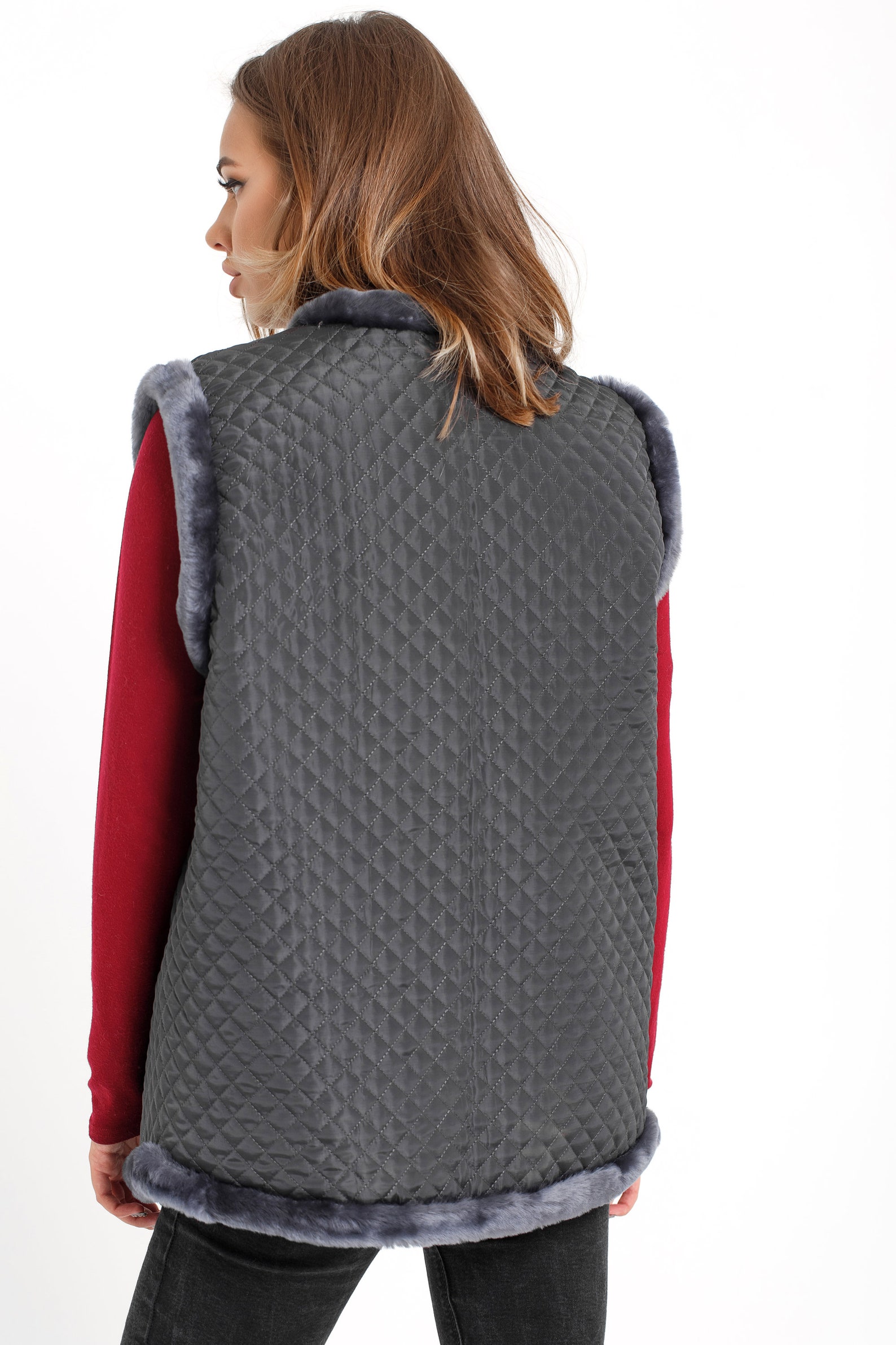 Womens Sheepskin Vest Genuine Shearling Fleecy sleeveless Etsy