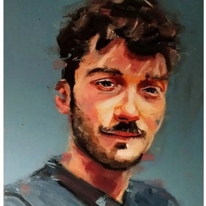 COMMISSIONS. Original and personalized oil painting from a PHOTO. Hand painted portrait. Modern. Give painted portraits as gifts.