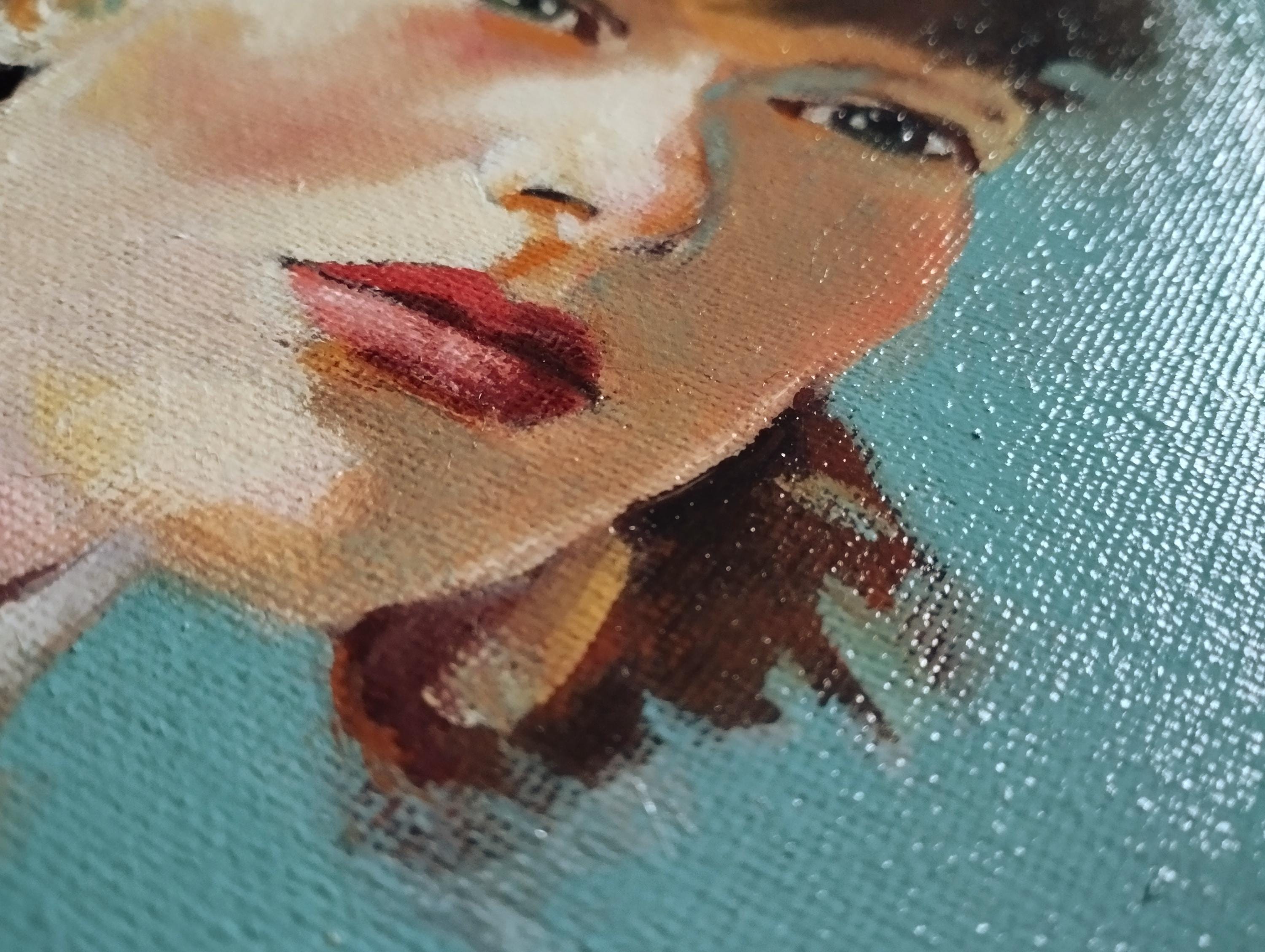 Oil Modern Portrait Painting of a Redhead Girl. Original and Unique, to ...