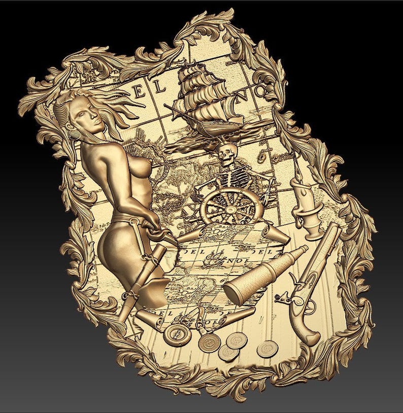 3D STL Model Pirates CNC files Artcame Vectric etc | Etsy
