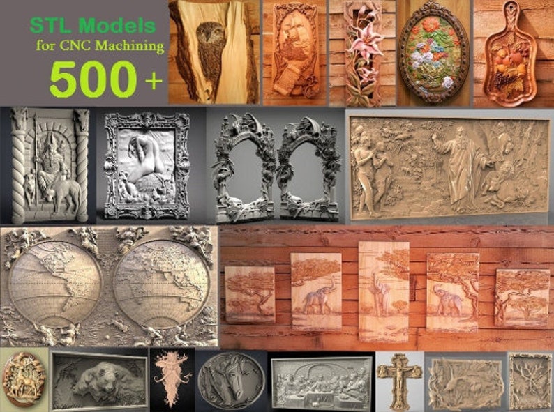 300 pcs Decor 3d STL Models for CNC Router Vetric Artcam aspire