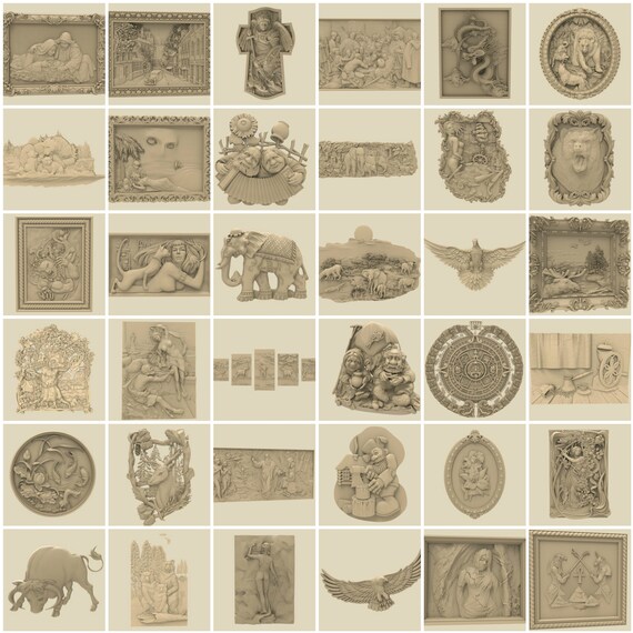 300 piezas de decoración 3d STL Modelos Para Cnc Router vetric tipo Aspire