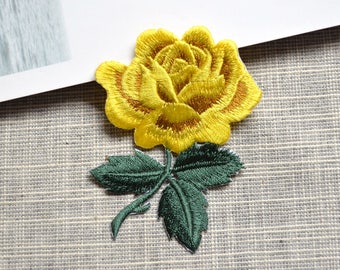 ID 8922 Yellow Beaded Flower Patch Bloom Spring Embroidered Iron On Applique ID 8922 Yellow Beaded Flower Patch Bloom Spring Embroidered Iron On Applique
