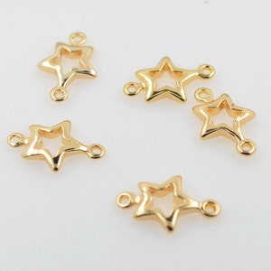 Gold plated star connector for necklace earring bracelet, Diy Material, Jewelry Supplies,ASLY21202