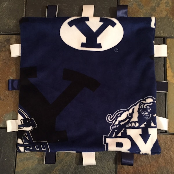 BYU, Brigham Young University, Cougar, Minkee Blanket, Minky, Baby Gift, Tag Blanket College