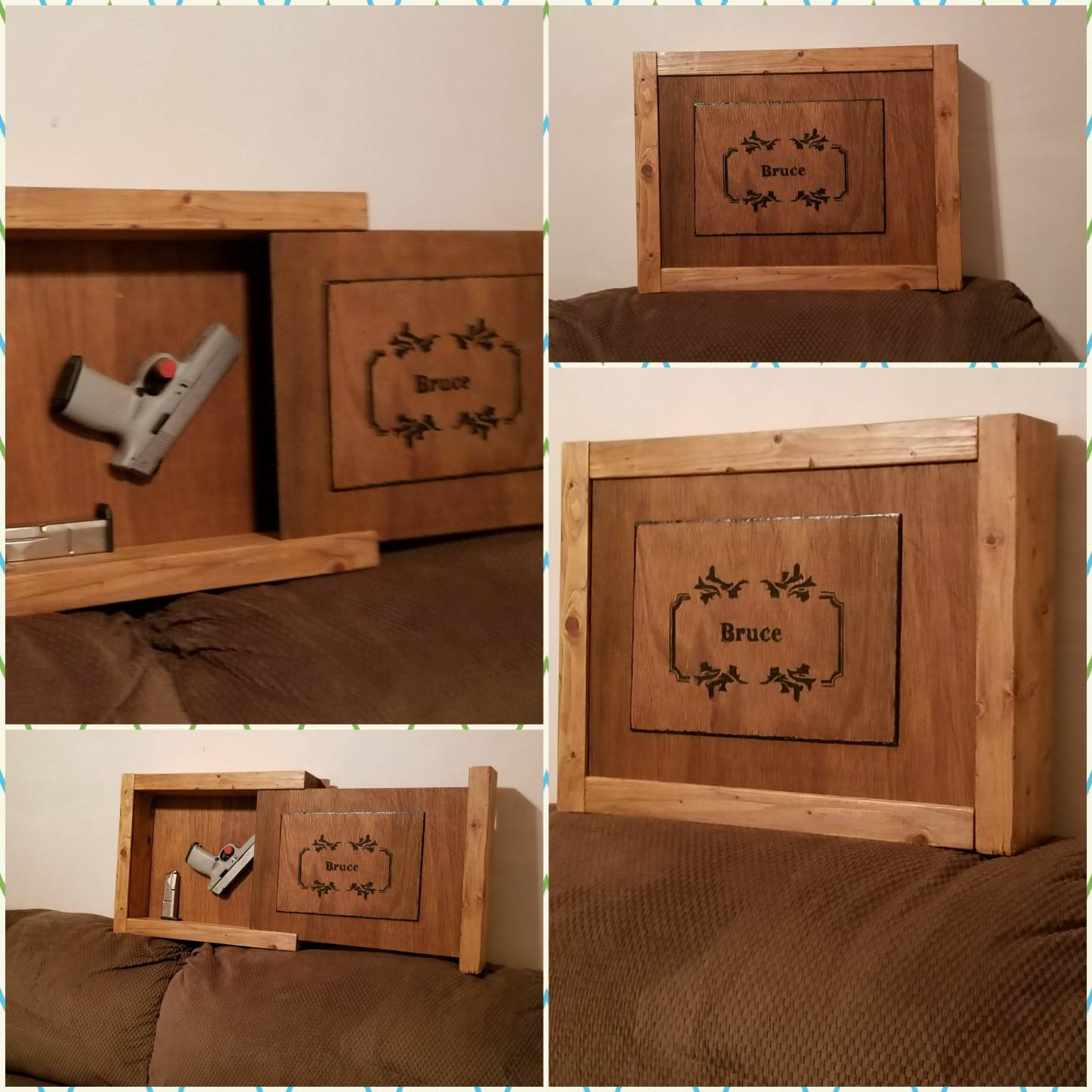 hidden gun storage wall decor Etsy