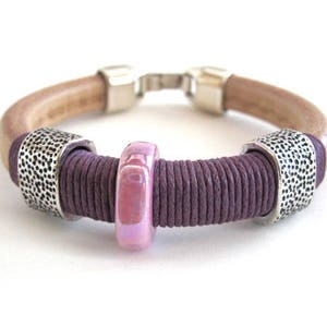 Purple Bracelets for Woman, Bohemian Style Bracelet, Valentine's Day Gift Ideas, Lilac Violet Jewelry, Sale Gifts for Her image 1