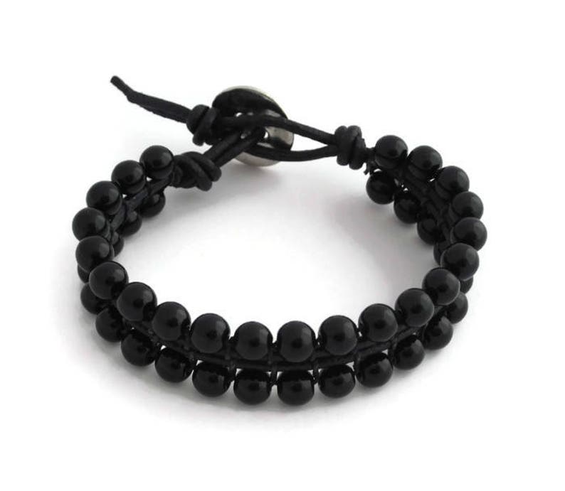 Black Protection Crystals Bracelet for Men Black Beads Men - Etsy