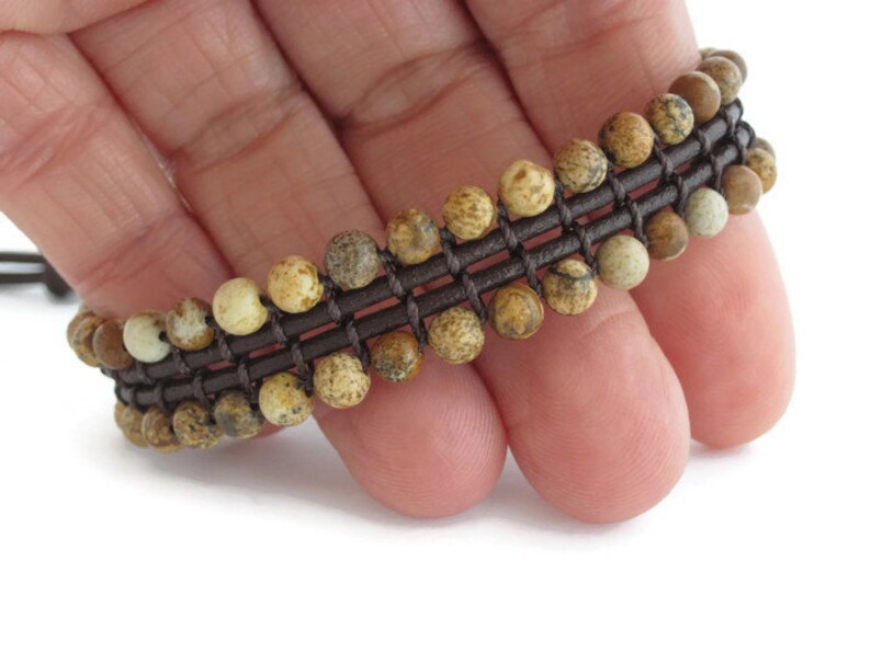 Jasper Beads Mens Bracelet Tiny Jasper Bracelet Mens Stone Etsy