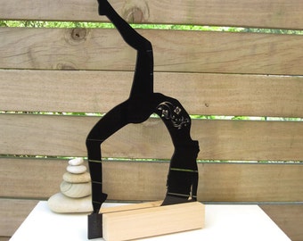 Yogi Woman Sculpture, Yoga Gifts for Women, Bridge pose with extended leg Figure, Yoga Bedroom Decor, Meditation Art, Ready to ship,
