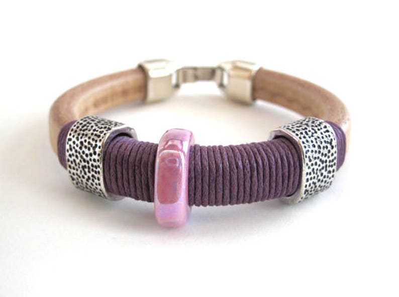 Purple Bracelets for Woman, Bohemian Style Bracelet, Valentine's Day Gift Ideas, Lilac Violet Jewelry, Sale Gifts for Her image 1