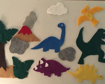 Dinosaur Felt Story Playscape Felt Scene / Children’s Flannel Board Story